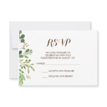 Greenery Frame Grüntöne Hochzeit RSVP Card