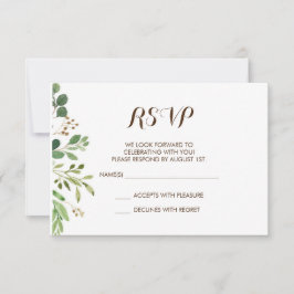 Greenery Frame Grüntöne Hochzeit RSVP Card Einladung