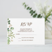 Greenery Frame Grüntöne Hochzeit RSVP Card Einladung (Stehend Vorderseite)