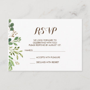 Greenery Frame Grüntöne Hochzeit RSVP Card Einladung