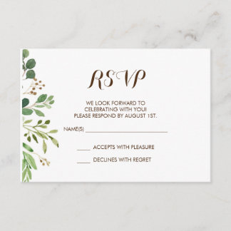 Greenery Frame Grüntöne Hochzeit RSVP Card Einladung