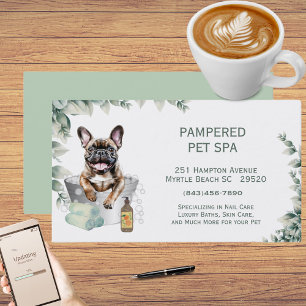 Greenery French Bulldog Pet Groomer Wellness-Cente Visitenkarte