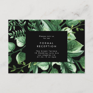 Greenery Fresh Leaf Moderne Hochzeitsempfangskarte Begleitkarte