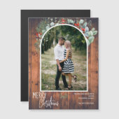 Greenery Frory Christmas Arch Foto Cherry Wood Magnetkarte (Vorne/Hinten)