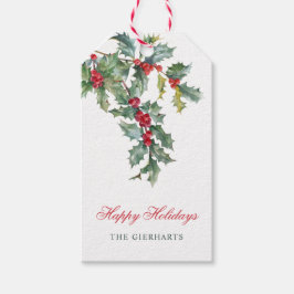 Greenery Frory Christmas Watercolor Script Family Geschenkanhänger