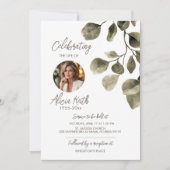 Greenery Funeral Announcement Einladung (Vorderseite)