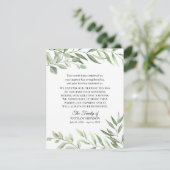 Greenery Funeral Beileid Vielen Dank Note Card Dankeskarte (Stehend Vorderseite)