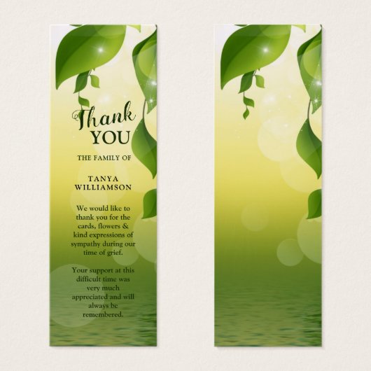 Greenery Funeral Danke Lesezeichen (Vorne & Hinten)
