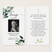 Greenery Funeral Memorial Poem Card (Vorne & Hinten)