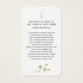 Greenery Funeral Memorial Poem Card (Rückseite)