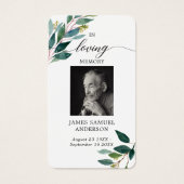 Greenery Funeral Memorial Poem Card (Vorderseite)