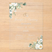 Greenery garden acrylic wedding acryleinladungen (Vorderseite)
