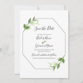Greenery Garden Blätter Rahmen Hochzeit speichern  Save The Date (Vorderseite)