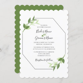 Greenery Garden Blätter Rahmen Hochzeitseinladunge Einladung