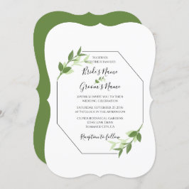 Greenery Garden Blätter Rahmen Hochzeitseinladunge Einladung