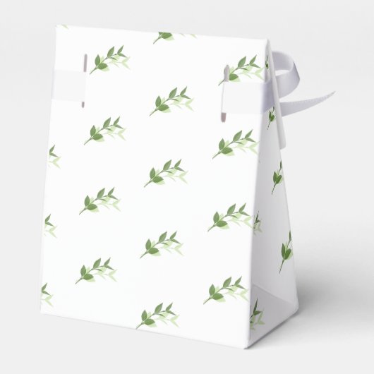 Greenery Garden Blätter Rahmen Wedding Geschenkschachtel (Rückseite)