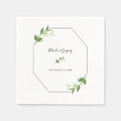 Greenery Garden Blätter Rahmen Wedding Serviette (Vorderseite)