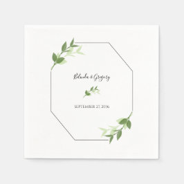 Greenery Garden Blätter Rahmen Wedding Serviette
