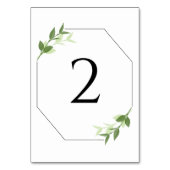 Greenery Garden Blätter Rahmen Wedding Tischnummer (Vorderseite)
