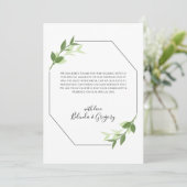 Greenery Garden Blätter Rahmen Wedding Vielen Dank Dankeskarte (Stehend Vorderseite)