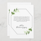 Greenery Garden Blätter Rahmen Wedding Vielen Dank Dankeskarte (Vorne/Hinten)