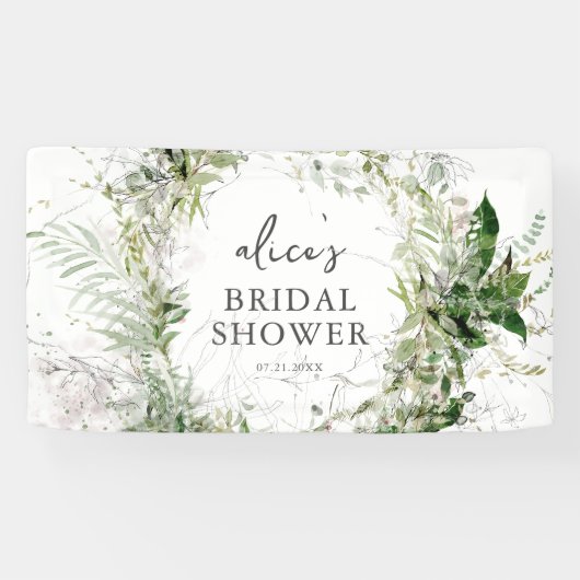 Greenery Garden Brautparty Banner (Horizontal)