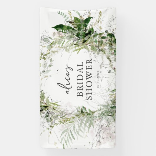 Greenery Garden Brautparty Banner (Vertikal)