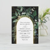 Greenery Garden Greenery Budget QR Code Wedding Einladung (Stehend Vorderseite)