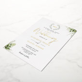 Greenery Garland Monogram Wedding Gold Folieneinladung (Gedreht)