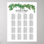 Greenery Garland Seating Chart Hochzeitssymbol Poster (Vorne)