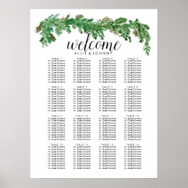 Greenery Garland Seating Chart Hochzeitssymbol Poster