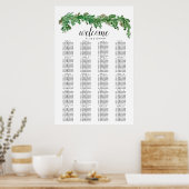 Greenery Garland Seating Chart Wedding Sign Edit Poster (Küche)