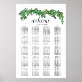 Greenery Garland Seating Chart Wedding Sign Edit Poster (Vorne)