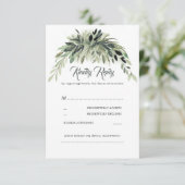 Greenery Garland Wedding RSVP Karte (Stehend Vorderseite)