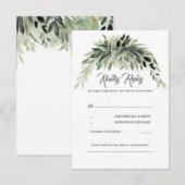 Greenery Garland Wedding RSVP Karte (Vorne/Hinten)