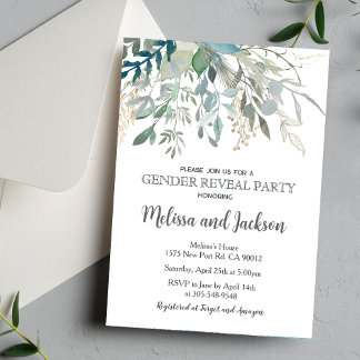 Greenery Gender Reveal Invitation Baby Shower Einladung