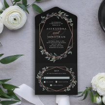 Greenery Geo Black | Rose Gold Wedding