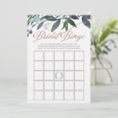 Greenery Geo | Brautparty Bingo Game Card Hinweiskarte (Stehend Vorderseite)