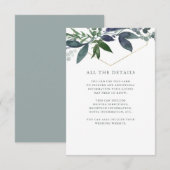 Greenery Geo | Details zur Goldhochzeit Begleitkarte (Vorne/Hinten)