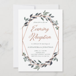 Greenery Geo | Rose Gold Abend Empfang Einladung