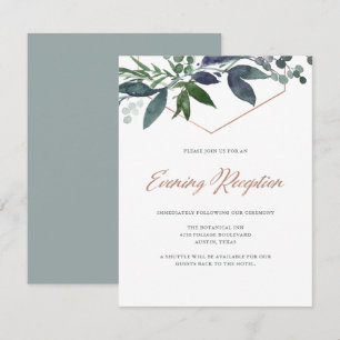 Greenery Geo Rose Gold Abend Empfang Einladung