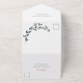Greenery Geo | Rose Gold - Hochzeit und Essensausw All In One Einladung (Außenbereich)