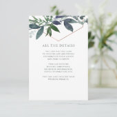 Greenery Geo | Rose Gold-Hochzeiten Details Begleitkarte (Stehend Vorderseite)