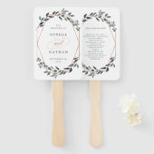 Greenery Geo | Rose Gold Wedding Fächer (Vorne und Hinten)