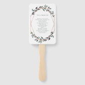 Greenery Geo | Rose Gold Wedding Fächer (Rückseite)
