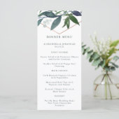 Greenery Geo | Rose Gold Wedding Menükarte (Stehend Vorderseite)