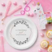 Greenery Geo | Rose Gold Wedding Pappteller (Party)