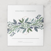 Greenery Geo | Rose Gold Wedding Platzkarte (Außenseite Aufgefaltet)