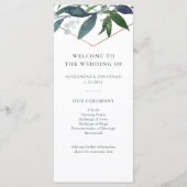 Greenery Geo | Rose Gold Wedding Programm (Vorderseite)