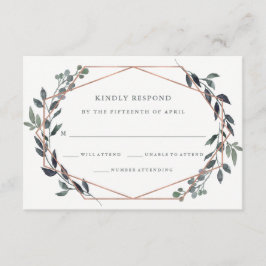 Greenery Geo | Rose Gold Wedding RSVP